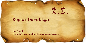 Kopsa Dorottya névjegykártya
