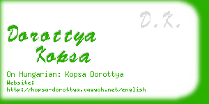 dorottya kopsa business card